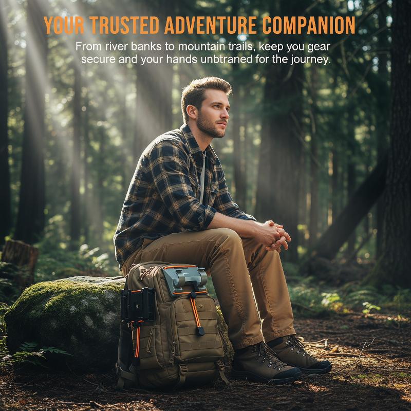 Outdoor Adventure Kayak - アウトドア360 ° 回転ロッドホルダー ベルトクリップ ハンズフリースライドロックシステム カヤックボート