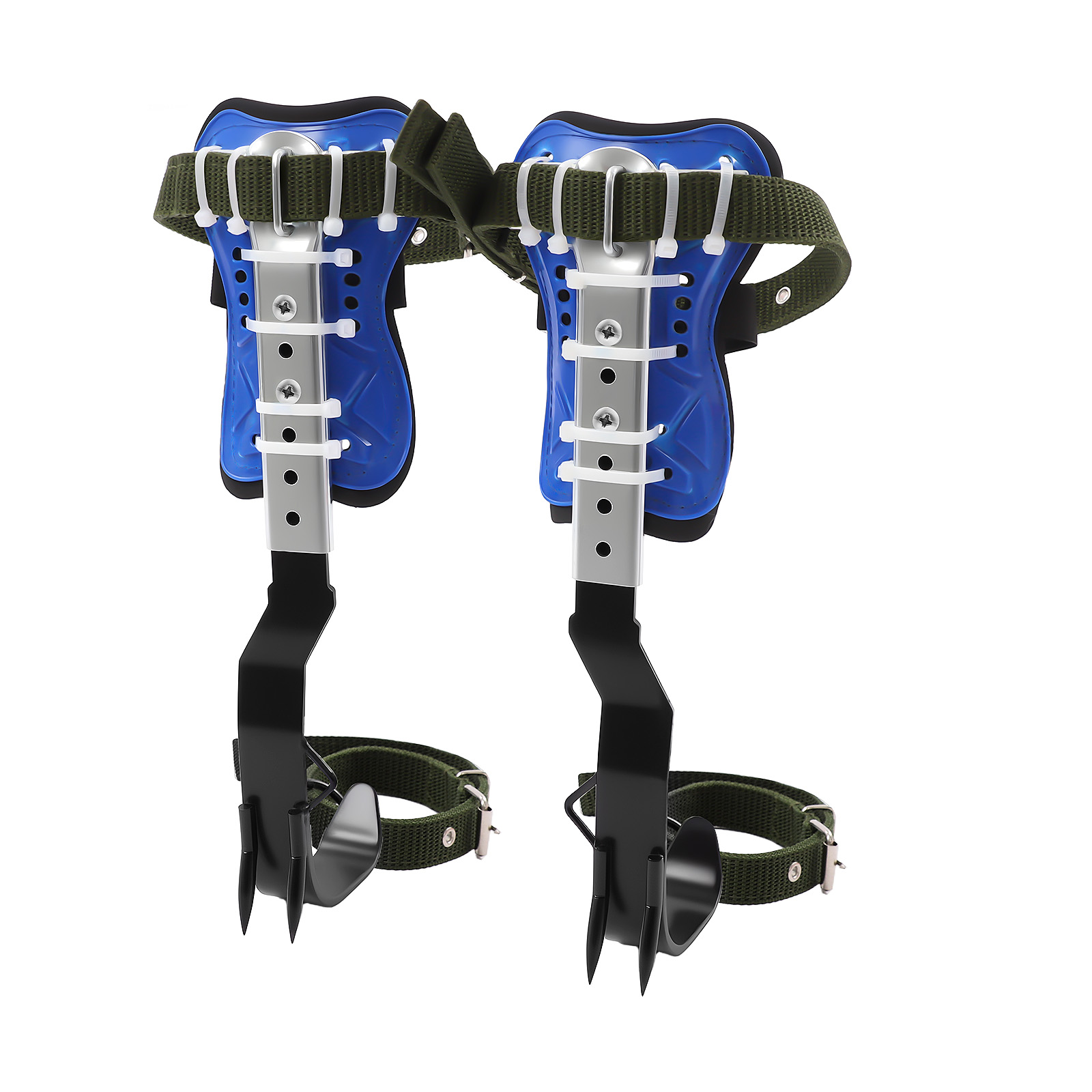 Harness Climbing Adjustable - クライミングピトン、ツリークライミングギア、調整可能なクライミングツールセット、Q235厚鋼、防錆炭素鋼、安全ハーネスロープグローブ、2kg軽量、耐久性のあるアウトドア登山ロックアーボリスト用具、お手入れ簡単、安全ストラップキット