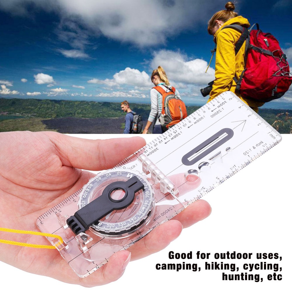 Map Compass Orienteering - 耐久性のある軽量オリエンテーリングコンパス透明定規ネックストラップ付きマッピングコンパスナビゲーションコンパスハイキングナビゲーション