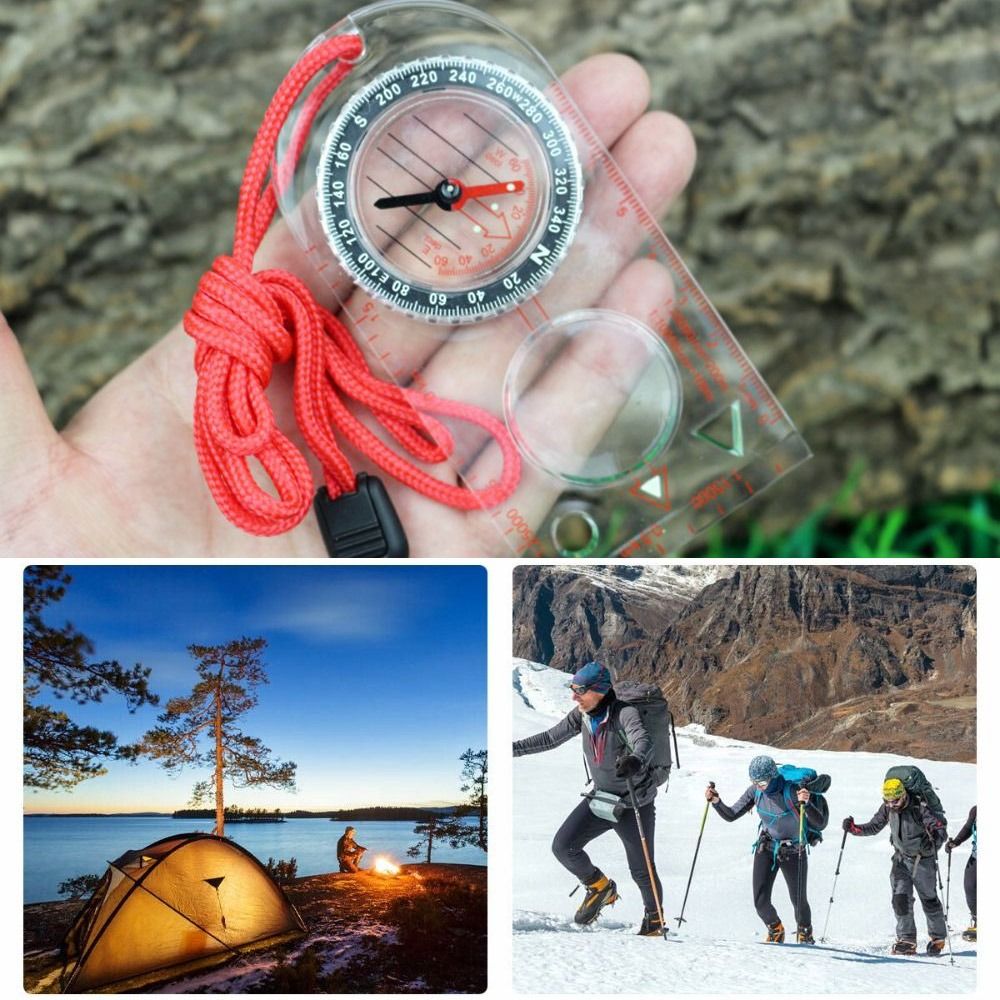 Map Compass Orienteering - 新しいアクリル製マップ定規コンパス 多機能ポータブルオリエンテーリングナビゲーション 透明ベースプレートコンパス ハイキング用