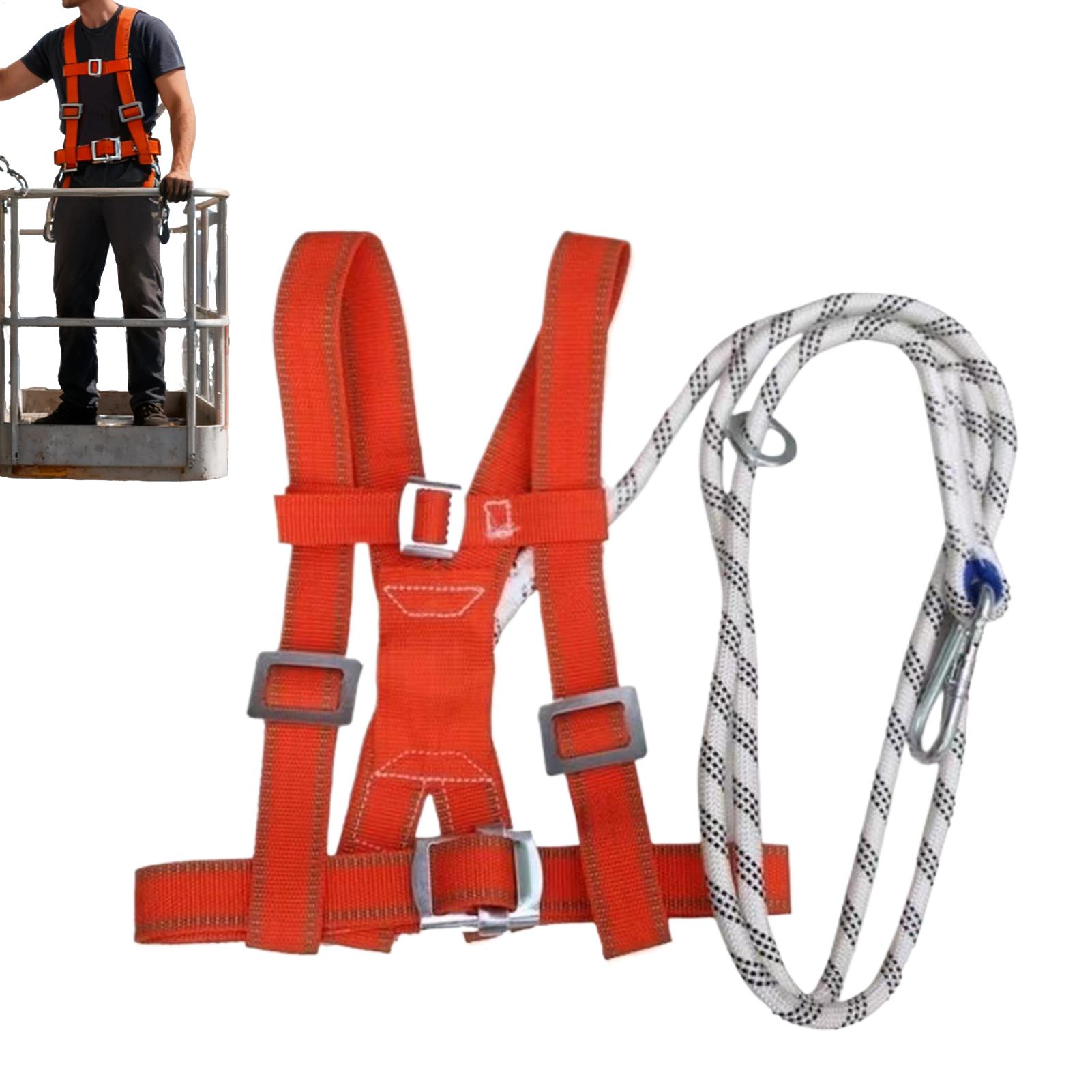 Harness Climbing Adjustable - 屋根作業用安全ハーネス、調整可能なアウトドア用具、建設作業用ハーネス、男性用、初心者・熟練者向け、落下防止、窓用。