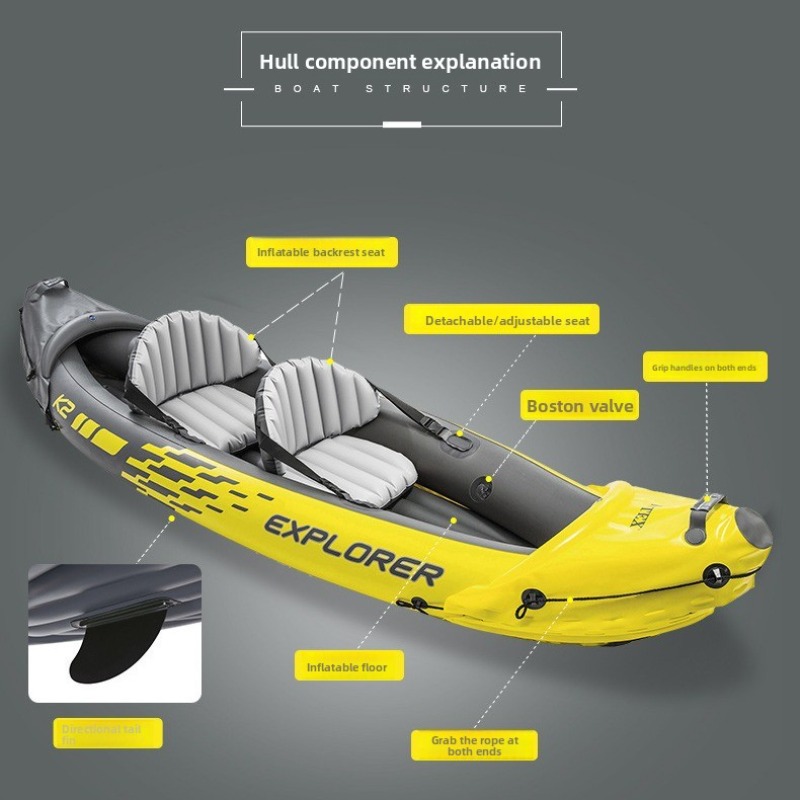 インフレータブルボート 二人用ラフト ディンギー アウトドア - Outdoor Adventure Kayak のレビューと価格