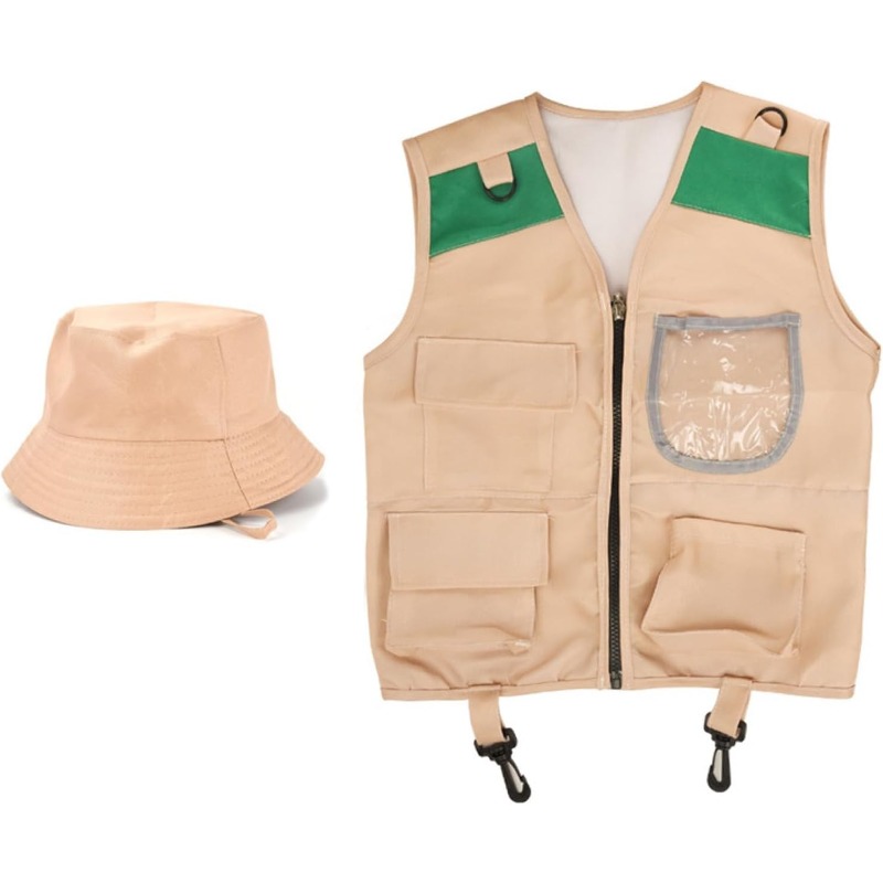 サファリコスチューム、カーゴベストと帽子付き、男の子と女の子 - Outdoor Adventure Boys のレビューと価格