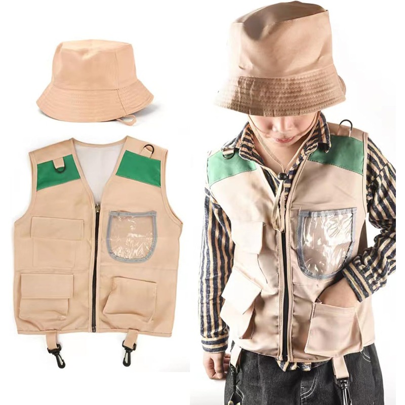 サファリコスチューム、カーゴベストと帽子付き、男の子と女の子 - Outdoor Adventure Boys のレビューと価格