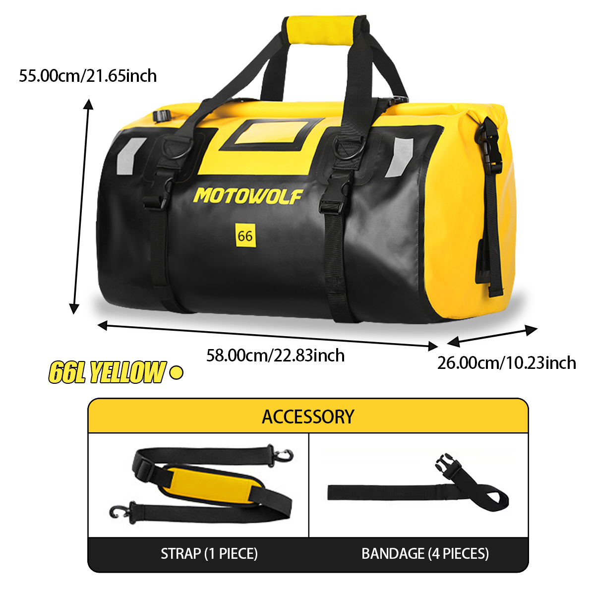 防水ダッフルバッグ 40L/66L オートバイ旅行用ドライバ - Outdoor Adventure Kayak のレビューと価格
