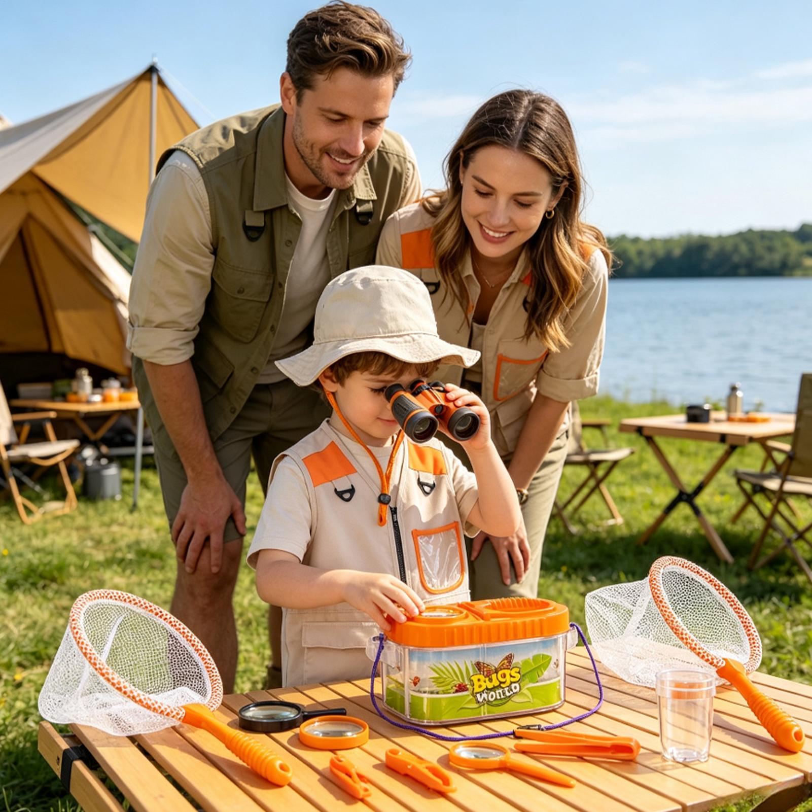 子供用アドベンチャーキット 虫眼鏡付き帽子 軽量科学キット  - Outdoor Adventure Boys のレビューと価格