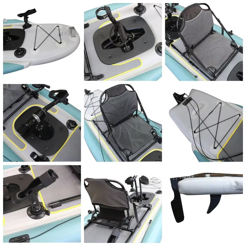 14フィート2人乗りインフレータブルペダル式フィッシングカヤ - Outdoor Adventure Kayak のレビューと価格