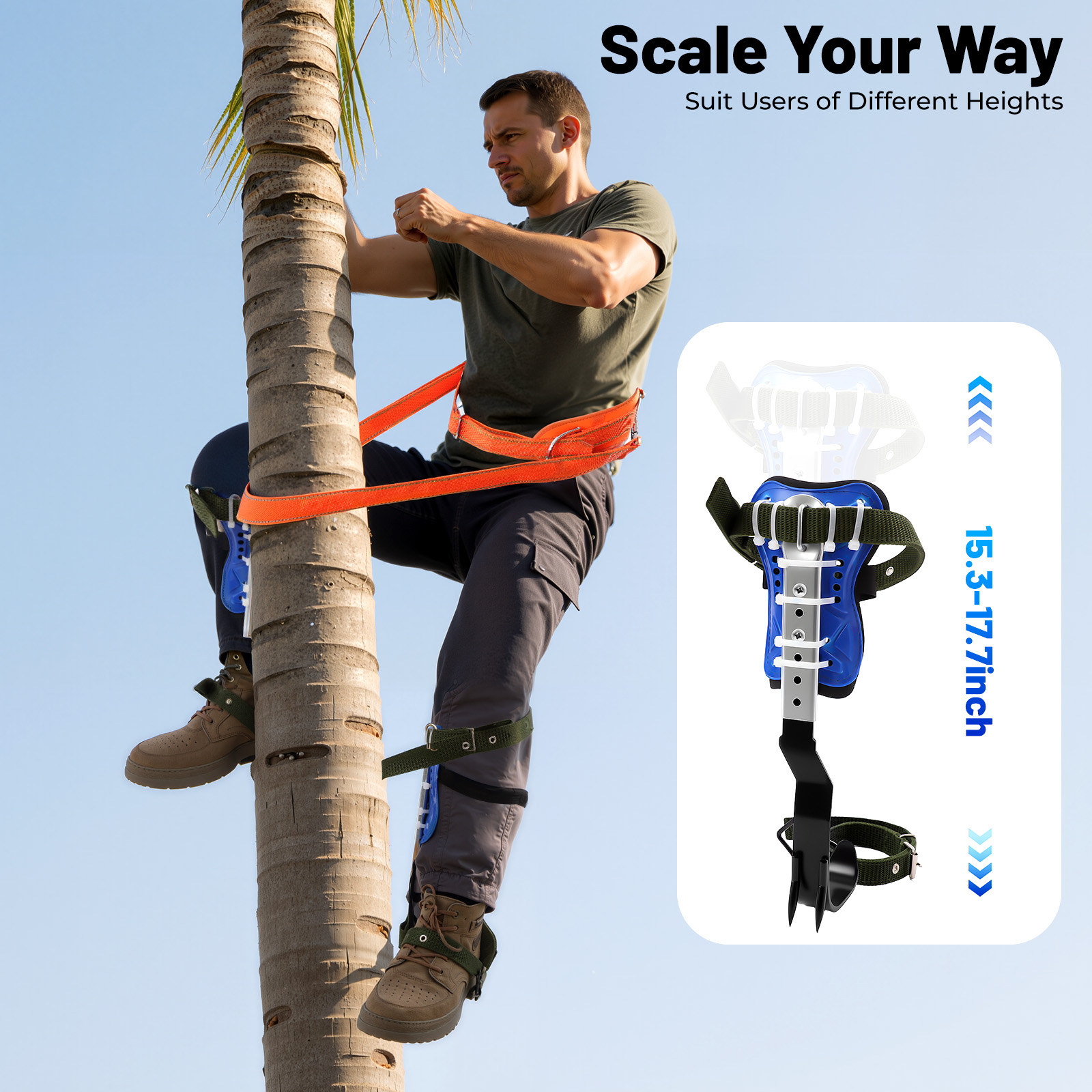 クライミングピトン、ツリークライミングギア、調整可能なクライ - Harness Climbing Adjustable のレビューと価格