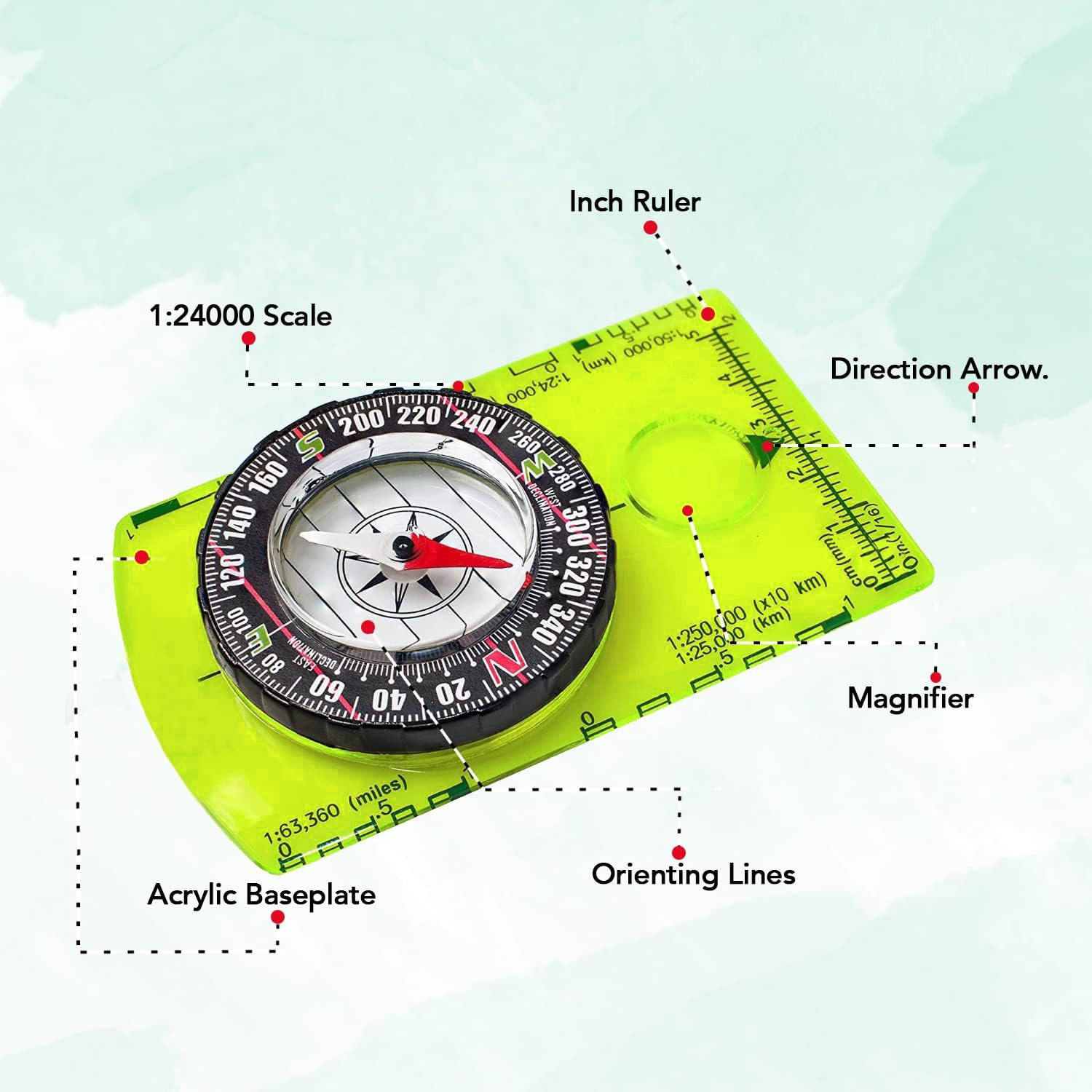 YANBIGUO オリエンテーリングコンパス ハイキングバッ - Map Compass Orienteering のレビューと価格
