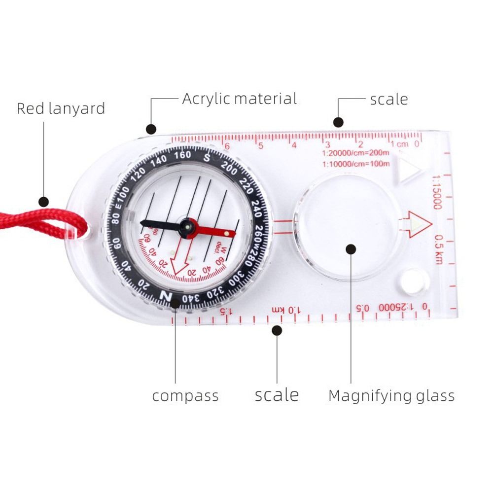 新しいアクリル製マップ定規コンパス 多機能ポータブルオリエン - Map Compass Orienteering のレビューと価格